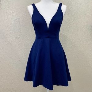 Lulu's Blue Love Galore Skater Dress, Size S, EUC